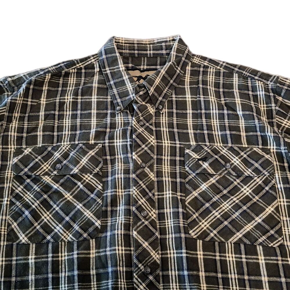 Irish Setter Flannel Shirt Men Size Large Green Plaid 100% Cotton Red Wing Shoes